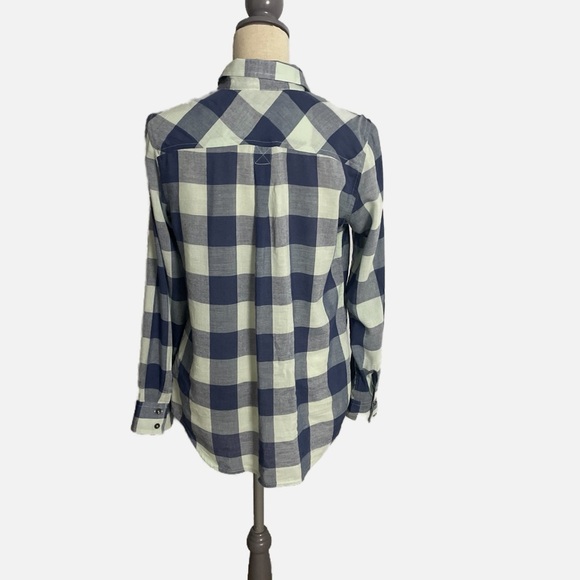 Natural Reflections Women’s Plaid Button Down Shirt Top Small Blue Rodeo Cowgirl - Picture 6 of 6